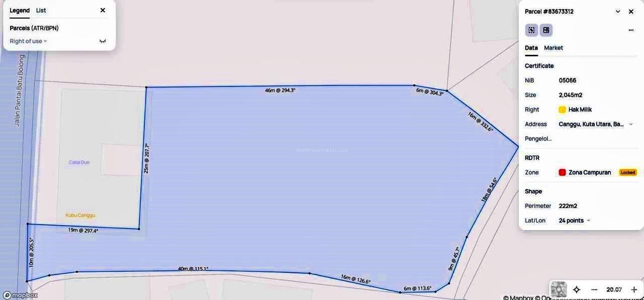 Tanah Raya Pantai Batu Bolong Canggu Badung