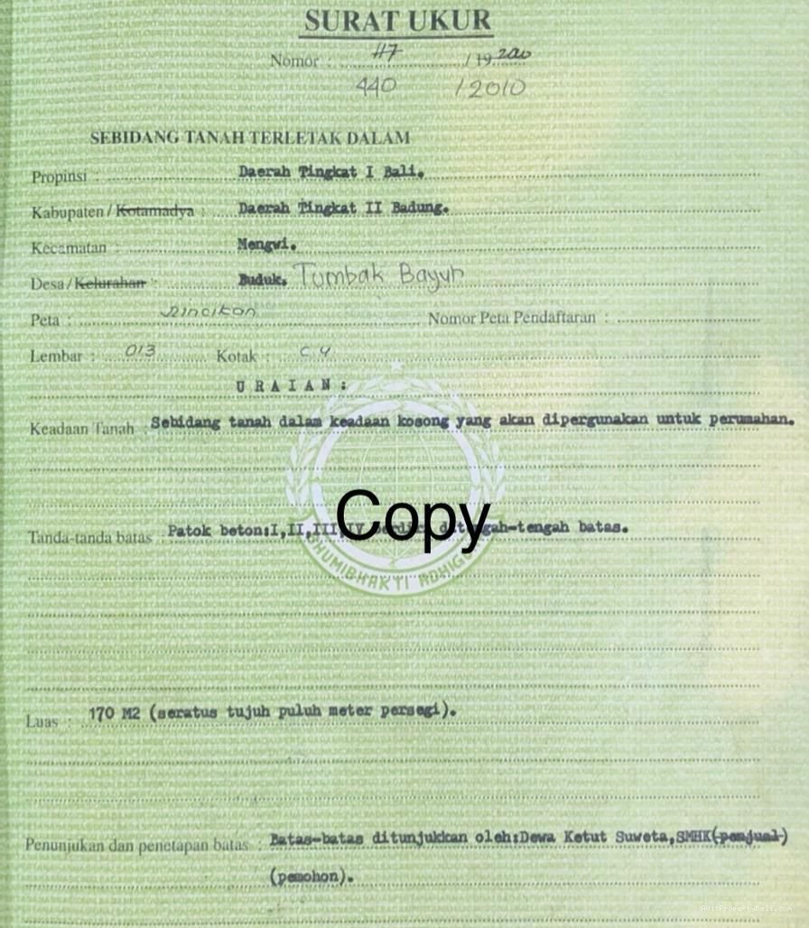 Tanah premium tumbah bayuh bali