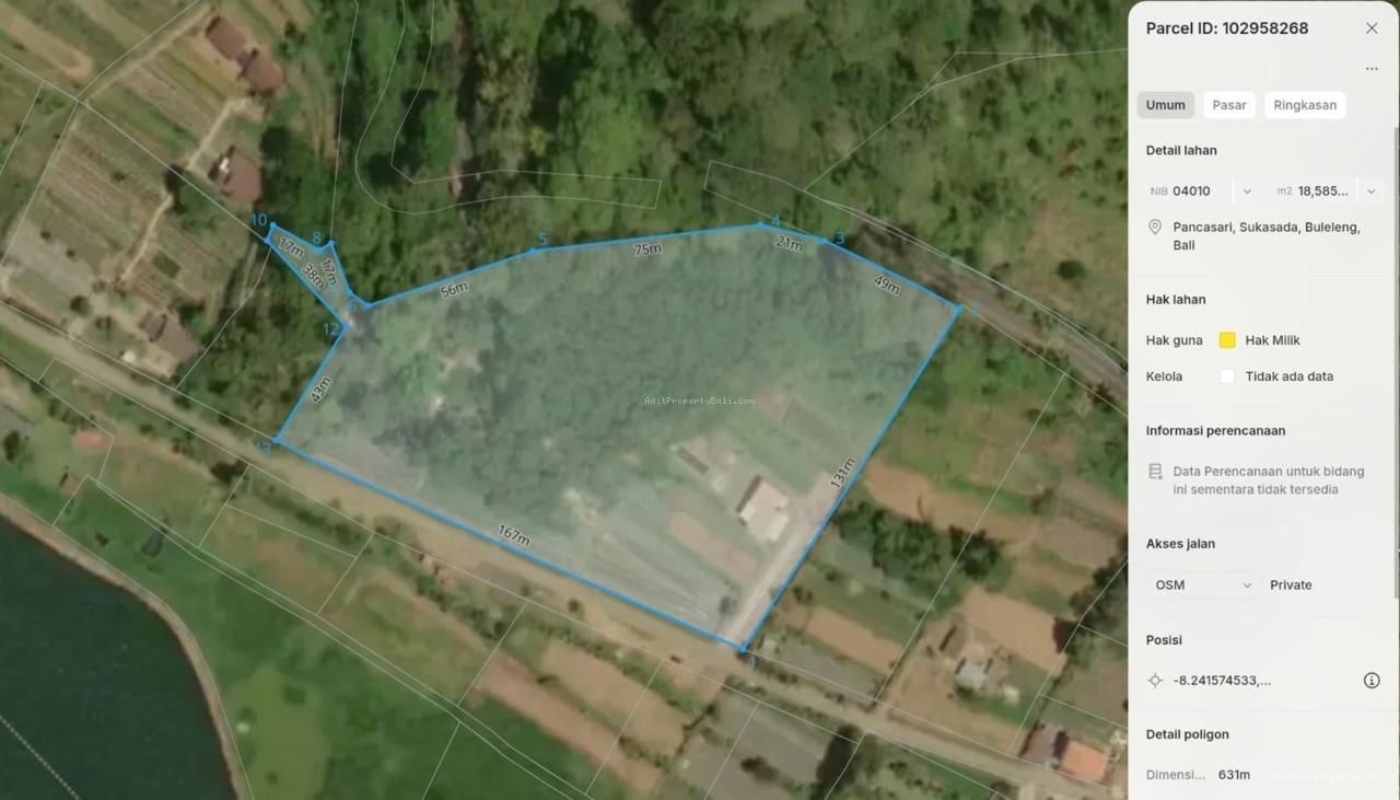 Tanah Full view Danau buyan bedugul