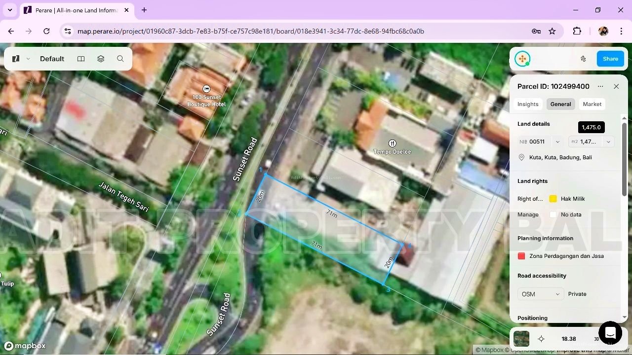 Tanah strategis sunset road kuta bali