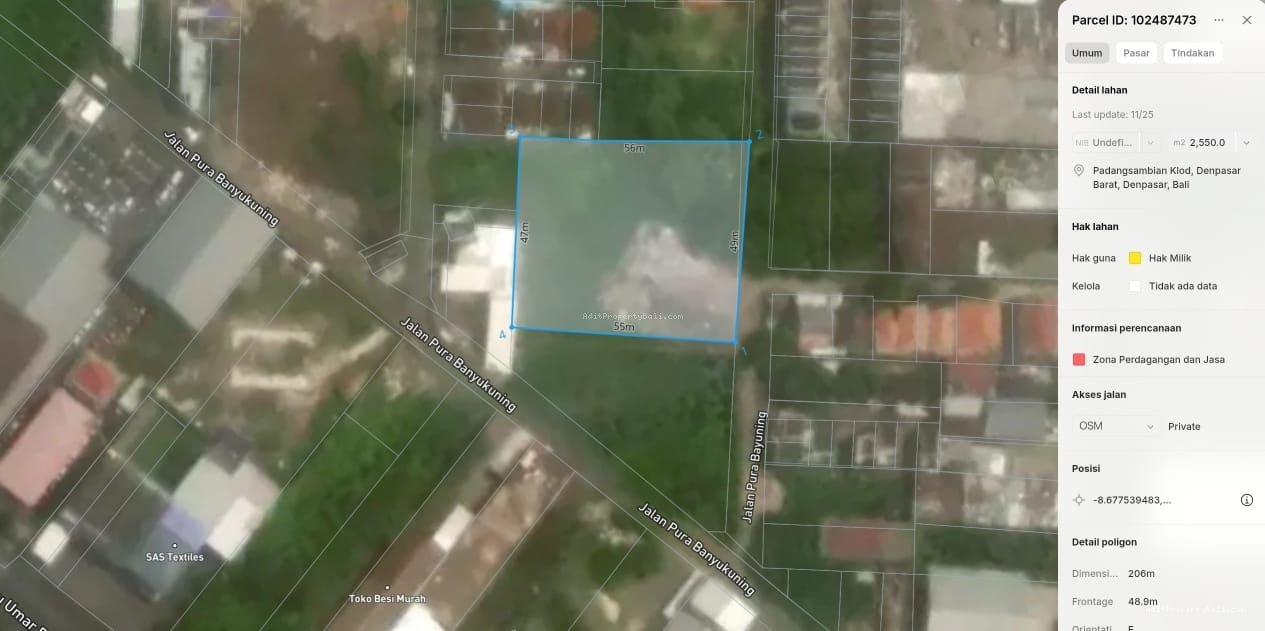 Tanah Pura Banyukuning Padangsambian Kelod Denpasar