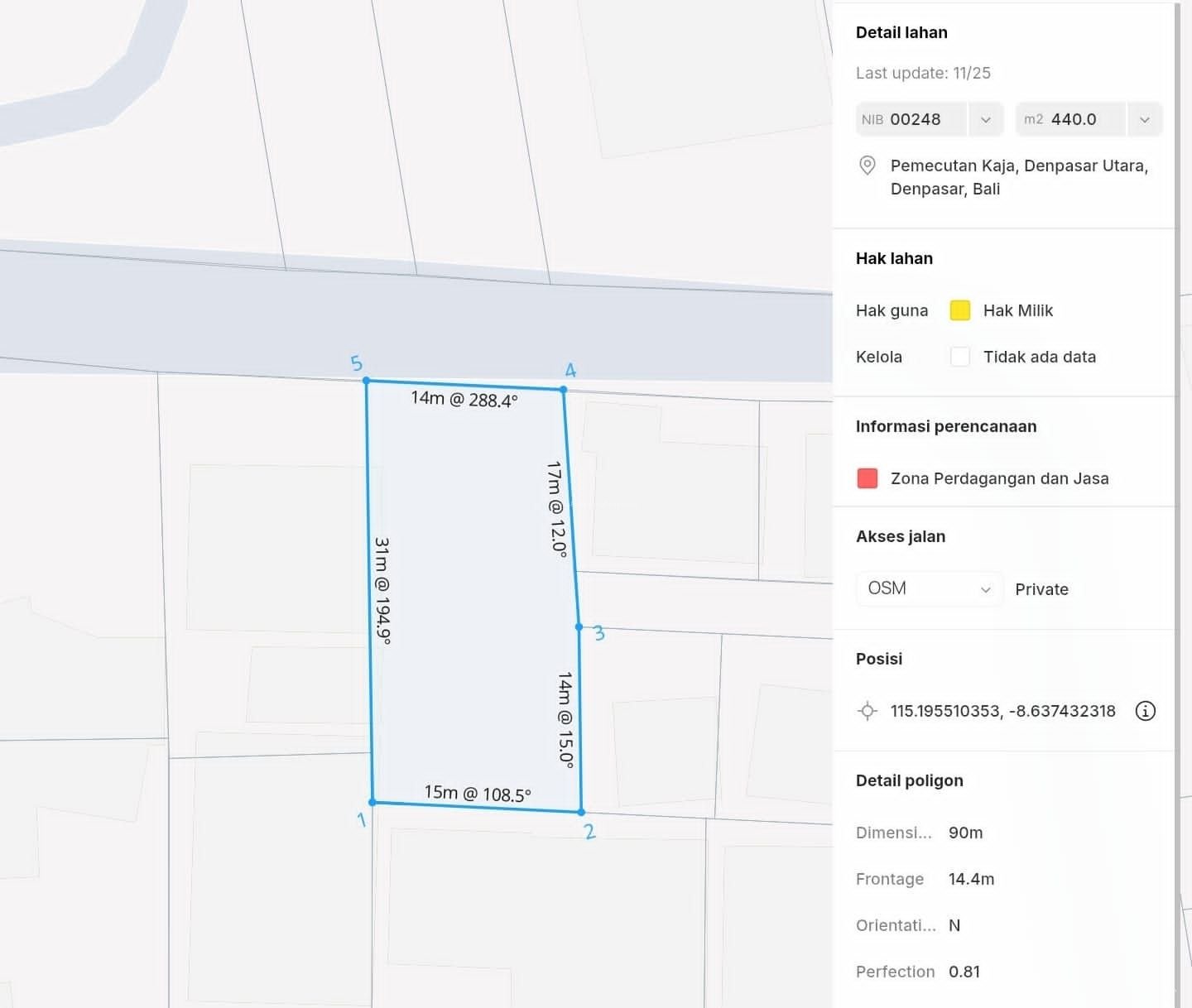 Tanah Nuansa Indah Utara Denpasar Bali