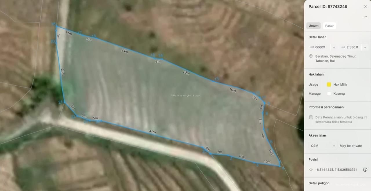 Tanah Murah Beraban Tabanan Bali