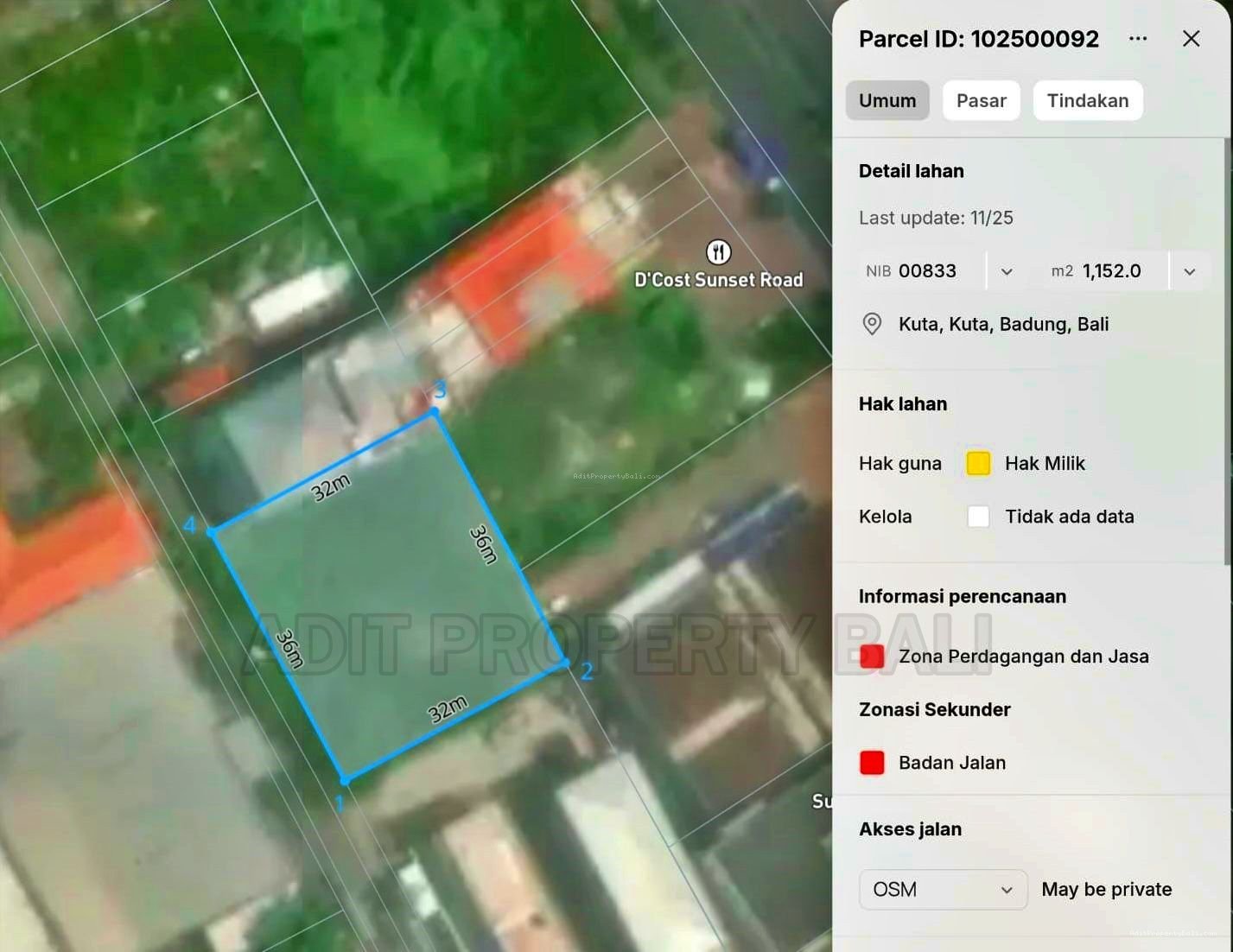 Tanah Raya Sunset Road Seminyak badung