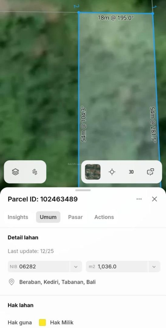 Tanah Pantai Nyanyi Kediri Tabanan Bali